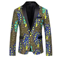 Afrikanische bedruckte Baumwolle Großhandel benutzer definierte Herren Modell Kleidung Blazer Herren formellen Anzug