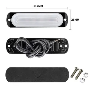 Luces de guía estroboscópicas de emergencia para camiones, barra de iluminación LED de 6 luces LED de recuperación ámbar para coche, luz intermitente de avería de parrilla naranja de 12/24V