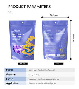 En stock Waxkiss Wholesale 500g Lavender Love Heart Bean Cera depilatoria dura en perlas sin dolor para piernas, manos, axilas y bikini. - Product Image 2