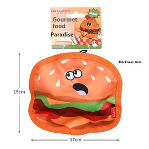 Jouets pour animaux de compagnie croisés résistants aux morsures Simulation sonore à auto-soulagement Jouets pour chiens en PVC Hamburger Fries non pourries pour chiens - Product Image 6