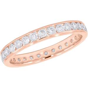 Keeva Jewels 1.00Ct F-G /vs วงแหวนเพชรสำหรับผู้หญิงขนาด18K โรสโกลด์ชุดช่อง6.5 - Product Image 3