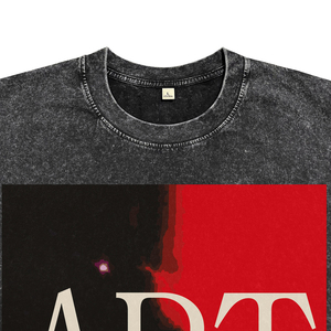 Camisetas de Manga Corta para Hombre, Negras, Lavado Ácido, Personalizadas, de Alta Calidad, con Diseño de Letras Artísticas, Cuello Redondo, Corte Regular, Informales, de Algodón - Product Image 5