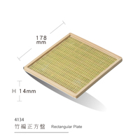Plato Cuadrado de Melamina Resistente, Estilo Mimbre Verde, para Servir Sushi y Rollitos Vietnamitas, para Restaurantes y Uso Doméstico