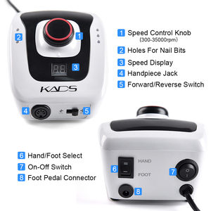 Machine à ongles électrique KADS 35W 35000RPM pour l'élimination des peaux mortes, appareil de manucure et pédicure avec fraise - Product Image 6