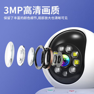 อุปกรณ์เฝ้าดูเด็ก E3P 1080p Wi-Fi เสียงสองทาง หมุนได้แนวตั้ง 120 องศา หมุนได้แนวนอน 355 องศา สำหรับการดูแลเด็กทารกและผู้สูงอายุ - Product Image 3