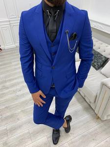 2022 Trajes De Novio De tres piezas <span class=keywords><strong>para</strong></span> hombre Azul Rey, trajes <span class=keywords><strong>para</strong></span> hombre con solapa en pico, esmoquin De boda hecho a medida, trajes ajustados <span class=keywords><strong>para</strong></span> hombre - Product Image 4