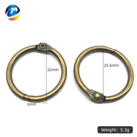 Petit 32mm laiton fer ouvert feuilles mobiles anneaux métal dossier livre reliure matériel produit cahier anneau matériel
