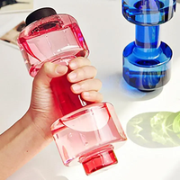 550ml Portable Incassable Sport Bouteille En Plastique Shaker Sport Bouteilles D'eau Fitness Haltère