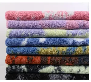 Wholesale tie dyed design polyester sherpa single polar fleece fabric for clothing winter