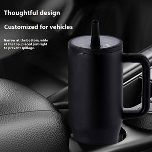 40Oz Stainless Steel Double-Layer Vacuum Tumbler Foldable <b>Straw</b> Lid Leak-Proof Design Direct Drinking Portable for Sport - Product Image 2