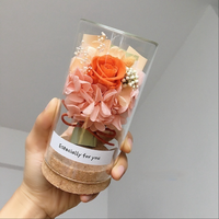 Roses naturelles préservées dans un dôme en verre, roses éternelles, cadeau pour la fête des mères, la Saint-Valentin
