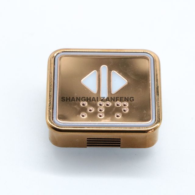 Rose Gold Square Flat Charater Braille DC24V Touchless Button for Elevator Lift Cop Lop