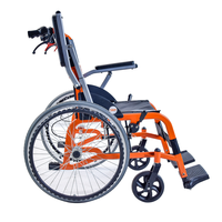 Fauteuil roulant manuel Takan SYIV100-30A, cadre en aluminium léger, certifié CE, dossier rabattable, accoudoirs rabattables, roue arrière en PU de 22 pouces