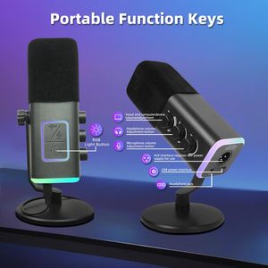 ไมโครโฟนคอมพิวเตอร์ AM8 Professional USB Type-C XLR แบบมีสาย RGB ไดนามิก คาร์ดิออยด์ คุณภาพเสียงสูง ตัดเสียงรบกวน เหมาะสำหรับเล่นเกม - Product Image 4