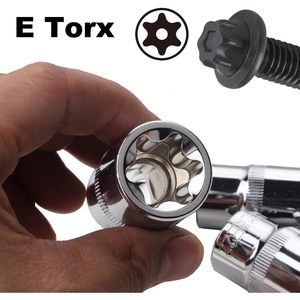 Set di prese E Torx femminili Premium 14 pezzi CR-V Kit di utensili a mano con 3/8 \ "1/2 \" 1/4 \ "unità E4-E24 presa a stella di coppia esterna metrica - Product Image 3