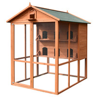 Grande niche pour chien en bois anti-corrosion, intérieure et extérieure, cage respirante