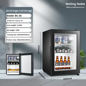Mini-réfrigérateur électrique portable compact avec dégivrage automatique et porte en verre transparent pour usage domestique et hôtelier Capacité de 36 litres - Product Image 2