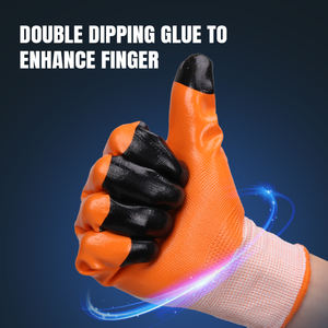 XINGYU 13 게이지 폴리에스터 니트릴 코팅 장갑 로고 맞춤 제작 오일 저항 니트릴 코팅 작업 안전 장갑 - Product Image 3