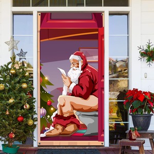 Novedad transfronteriza: Adorno colgante de tela para puerta de Navidad con diseños de Geabu, <span class=keywords><strong>Grinch</strong></span> y Alce, para decoración de fiestas y suministros. - Product Image 2