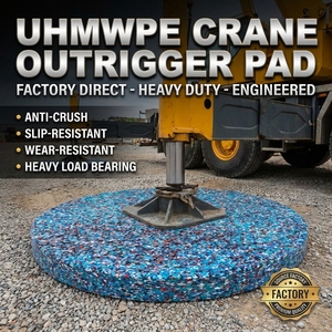 Plaques de stabilisation circulaires en UHMWPE pour camions de pompiers, tapis stabilisateurs circulaires pour grues, tampons de levage à haute résistance aux chocs – Direct Usine - Product Image 1