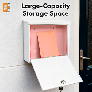 Boîte <span class=keywords><strong>aux</strong></span> <span class=keywords><strong>lettres</strong></span> murale extérieure en acier inoxydable avec serrure à clé, capacité de 12 L, pour la maison et le jardin, design allemand - Product Image 2