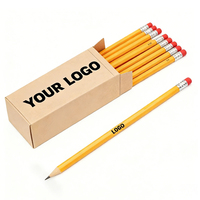 Crayons en gros, promotion, papeterie, cadeau, logo personnalisé, design imprimé intégral, forme ronde, triangle, crayons standard avec gomme