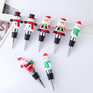 Christmas <b>Wine</b> Stoppers Zinc Alloy Bottle Seals Santa Snowman Design Party Gift - Product Image 1