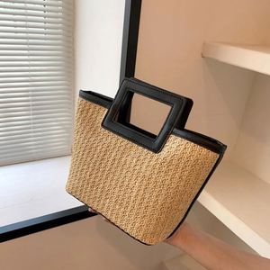Sac En Paille Tressee <span class=keywords><strong>Demi</strong></span> Lune De Plage Osier Fait Main Sacs Mode Pour Femmes Filles Ensemble Seau Crochet a Faire Soi Meme - Product Image 4
