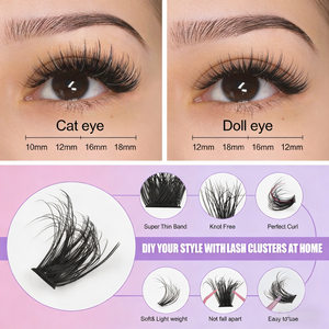 Kit de <span class=keywords><strong>faux</strong></span> <span class=keywords><strong>cils</strong></span> artificiels DIY réutilisables auto-adhésifs effet fourrure de vison, ensemble d'extensions segmentées - Product Image 4