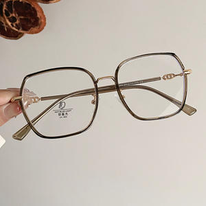 Monture de lunettes Qianai géométrique en TR90, anti-lumière bleue, monture complète unisexe, verres AC, design irrégulier - Product Image 3