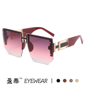 H Brand Men's Frameless <b>Square</b> <b>Sunglasses</b> UV400 PC Lens Fashion Rock Style - Product Image 2