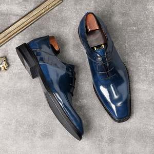 Nouvelles Chaussures Oxford Formelles en Cuir Véritable pour Hommes, à Bout Carré, avec Lacets Perlés, Tendance Automne, pour Affaires - Product Image 6