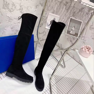 2025 sonbahar kış uyluk yüksek çizmeler düz orta uzun tüp yüksek diz platformu üzerinde kalın tabanlı bayan botları - Product Image 3