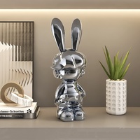 Nouvelle figurine de lapin en résine élégante, ornement sur pied électroplaqué, décoration d'intérieur Art Déco, cadeau de pendaison de crémaillère