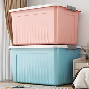 Clothing Organizer <b>Storage</b> <b>Box</b> Large Capacity Rectangle <b>Blue</b> Pink Gray Solid Color Dormitory Home School Use - Product Image 1
