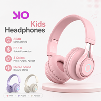 Bahan Lembut Ramah Kulit Pink Ungu Aprikot Sejuk Bernapas Ringan Lucu Headphone Anak-anak