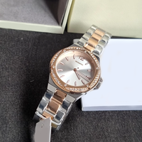 MKOriginals – montre-bracelet de luxe à Quartz pour femmes, en acier inoxydable, avec lunette en strass, cadran simple, bracelet de 20mm, 37mm