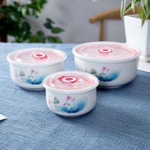 Juego de Tazones de Cerámica para Conservar Alimentos, Tres Piezas, Sellados con Tapa, en Caja de Regalo, Práctico para Eventos de Apertura, Venta al por Mayor - Product Image 6