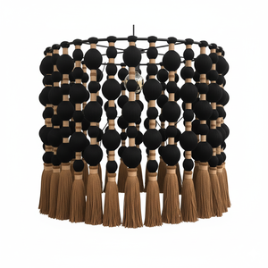 Decoración de Pared <span class=keywords><strong>Boho</strong></span> <span class=keywords><strong>Chic</strong></span> con Borlas Tejidas, Lámpara de Macramé, Adorno Colgante para Sala de Estar, Dormitorio, Airbnb - Product Image 2