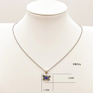 Collar de ojo turco con colgante de mariposa, elefante y búho, cadena de plata tibetana para mujer, regalo, joyería de moda - Product Image 2