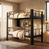 Lit superposé en métal robuste pour adultes, lit double en acier gain de place pour dortoir scolaire, auberge de jeunesse, personnel