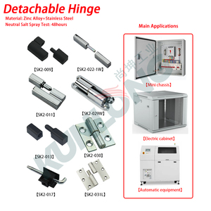 Heavy Duty kim loại cửa 180 độ mở có thể tháo rời bản lề hợp kim kẽm & stainlesssteel tải nặng mang cho tủ & hộp điện - Product Image 2