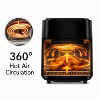Freidora de Aire Digital de 6-10L con Ventana Visible, 1400W Sin Aceite 360 ° Freidora de Aire Caliente, Electrodoméstico de Cocina Multifuncional Pequeño para Uso Doméstico