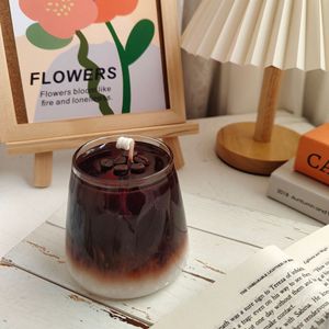 Milk Foam Iced Americano Coffee Scented Candle Glass <b>Cup</b> Decor Shooting Prop Gift Souvenir - Product Image 5