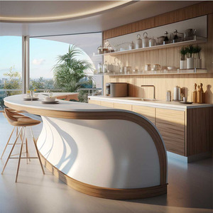 Piani di Lavoro Personalizzati in Corian, Materiale Superficie Solida Durevole per Isole Cucina, Tavoli e <span class=keywords><strong>Bar</strong></span> di Alta Gamma - Product Image 1