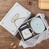 Gelas pemanas listrik cerdas, Set hadiah rumah kantor USB 55C, Mug air keramik, cangkir pemanas, cangkir pemanas