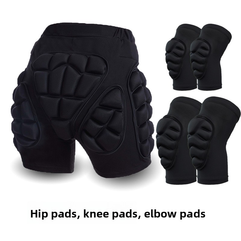 Protections noires pour les fesses + Genouillères de protection + Coudières de protection