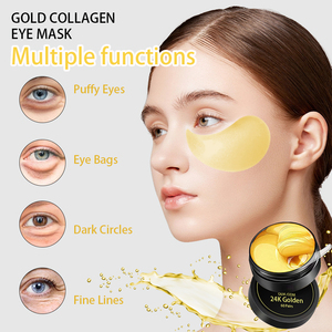60 parça altın Film hidrojel kollajen göz bandı koyu halkalar ve göz torbaları, doğal yosun jel anti-kırışıklık göz bandı mücadele - Product Image 4