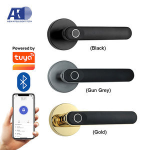 AIEN电子不锈钢门把手锁套装智能杠杆带指纹钥匙制造门把手锁 - Product Image 1