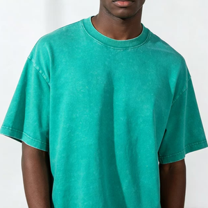 Camisetas Extra Grandes con Logo Personalizado OEM, Estampado Gráfico de Anime con Lavado Ácido, Camiseta Vintage de Algodón Grueso <span class=keywords><strong>para</strong></span> Hombre - Product Image 1